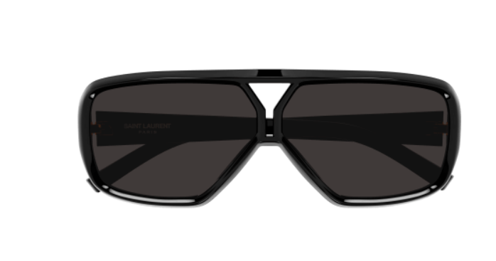 Saint Laurent SL 569 Y 001 Black Rectangular Mask Women's Sunglasses