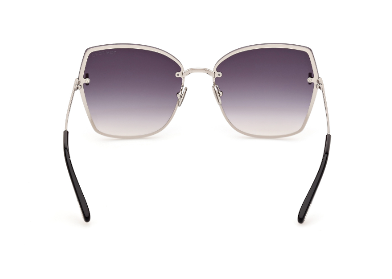 Tom Ford NICKIE 02 FT1107 16C Shiny Palladium/Mirror Cat Eye Women Sunglasses