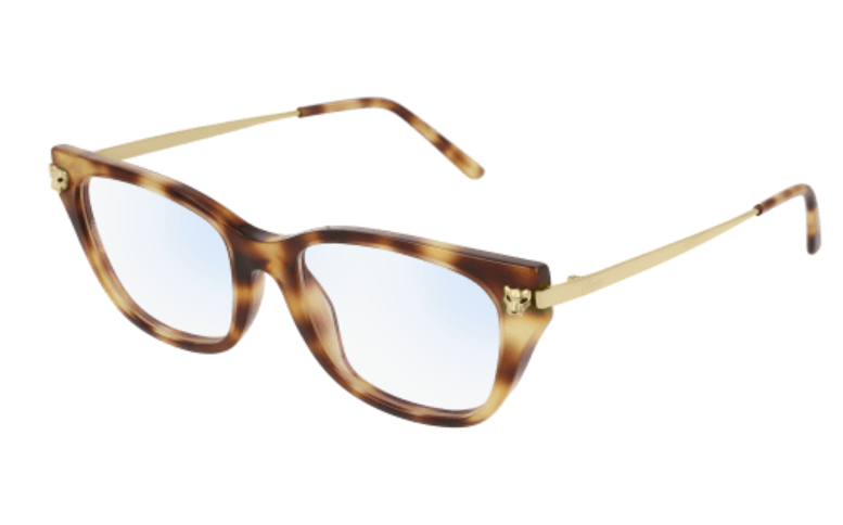 Cartier CT0027O 003 Havana Cat Eye Women's Sunglasses