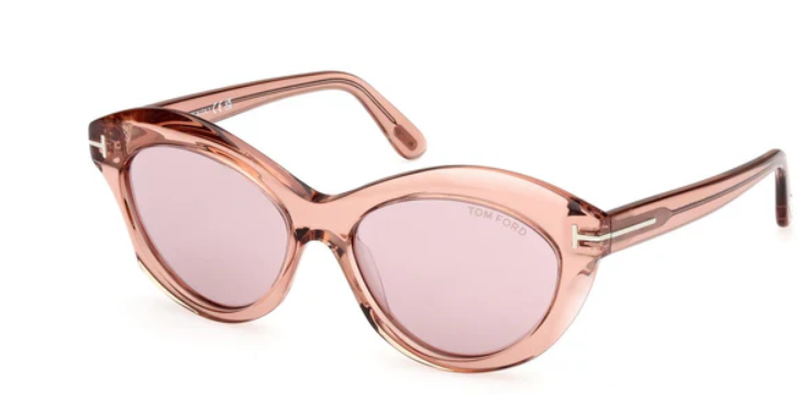 Tom Ford FT1111 72Z Shiny Light Pink/Gradient Oval Women's Sunglasses