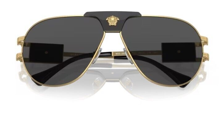 Versace 0VE2252 100287 Dark Grey / Gold Oval Shaped Men's Sunglasses