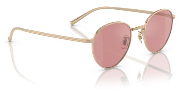 Oliver Peoples 0OV1336ST Rhydian 50353E Gold Magenta Round Men's Sunglasses