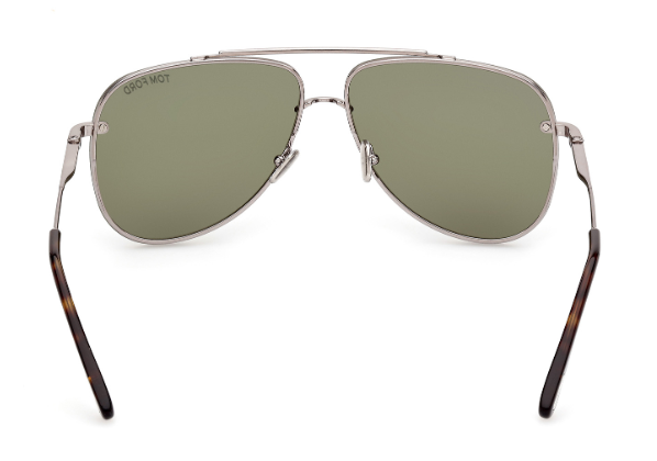 Tom Ford LEON FT1071 14N Light Ruthenium/Green Soft Square Men's Sunglasses