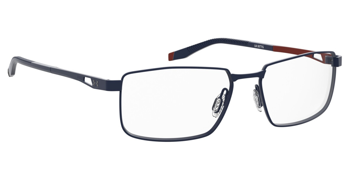 Under Armour UA 5077/G LOX Matte Blue Orange Rectangular Men's Eyeglasses