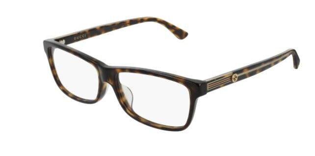 Gucci GG0378OA 002 Havana Rectangular Women's Eyeglasses