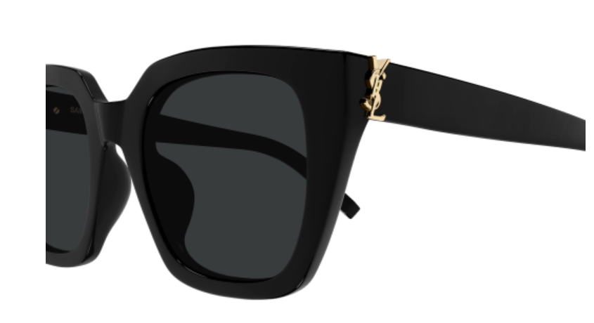 Saint Laurent SL M143 001 Black/Black Wide Cat Eye Women's Sunglasses