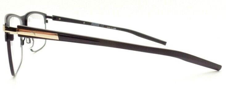 Puma PU0276O 001 Black-Black Rectangular Metal Full-Rim Unisex  Eyeglasses