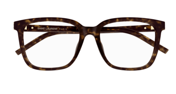 Saint Laurent SL M142/F 002 Havana Small Soft Rectangle Women's Eyeglasses