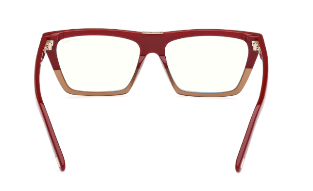 Tom Ford FT5912 083 Bordeaux/Gradient / Shiny Bordeaux Square Women's Eyeglasses