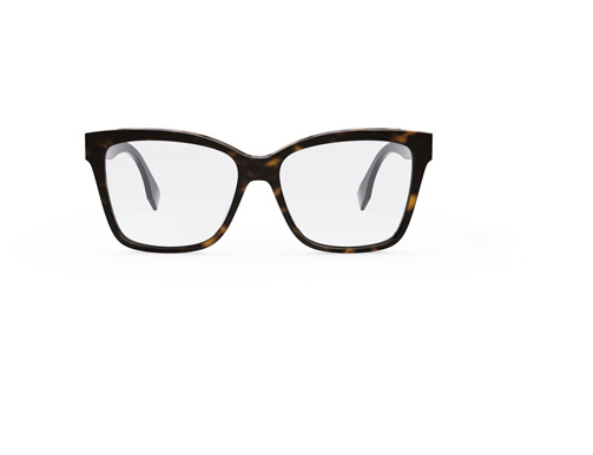 FENDI O'LOCK FE50025I 052 Dark Havana Square Women's Eyeglasses