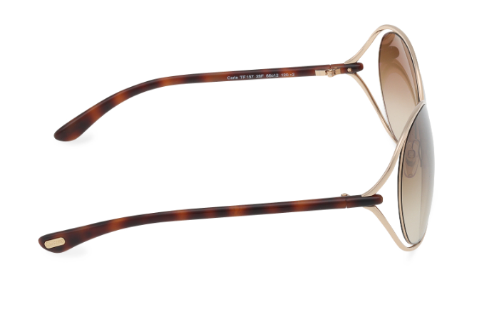 Tom Ford CARLA FT0157 28F Brown/Gradient Oval Women's Sunglasses