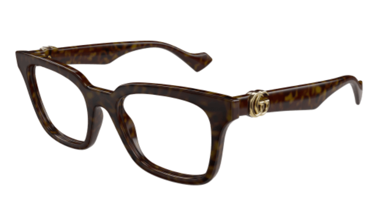 Gucci GG1728O 002 Havana Square Cat Eye Women's Eyeglasses