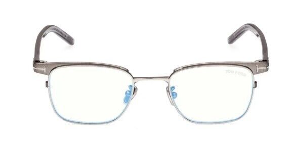 Tom Ford FT5854-D-B 008  Matte Gunmetal/Blue Block Browline Eyeglasses