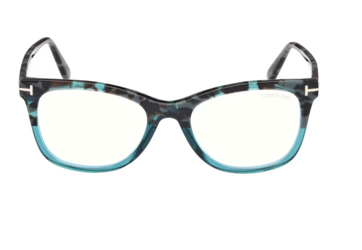 Tom Ford FT5986-B 055 Havana/Gradient Square Women's Eyeglasses