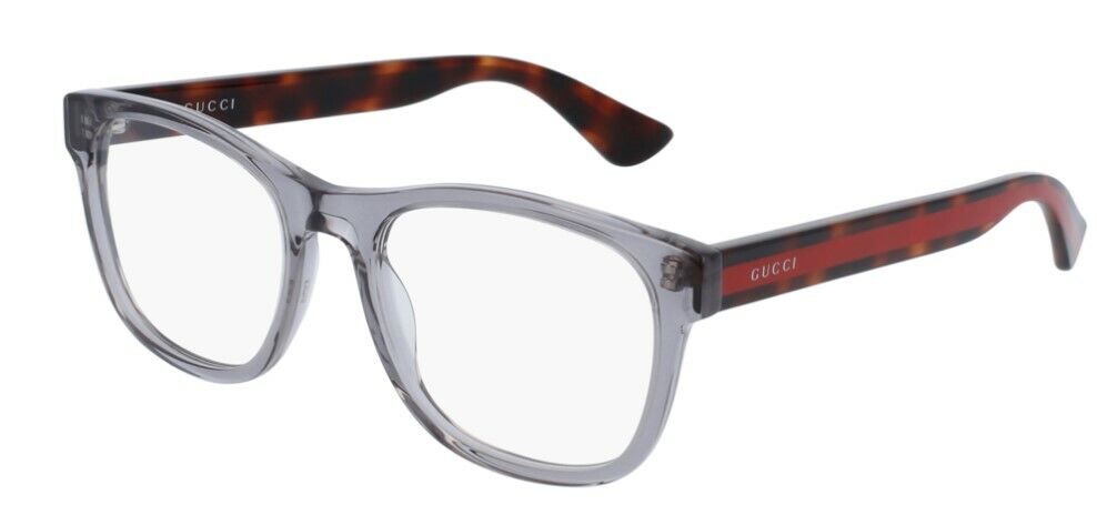 Gucci GG 0004ON 004 Cristal Gray Square Men's Eyeglasses