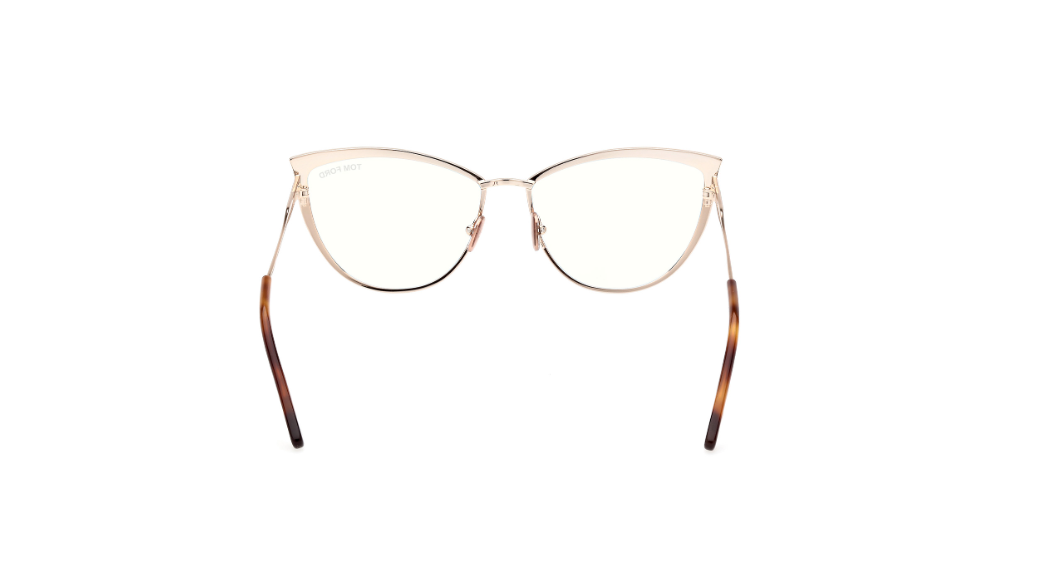 Tom Ford FT5877 046 Matte Light Brown/Blue Block Cat Eye Women's Eyeglasses