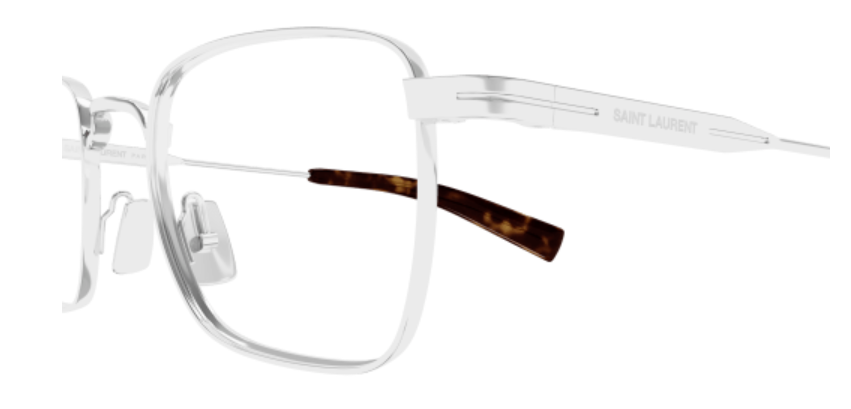 Saint Laurent SL 729 002 Silver Metal Square Men's Eyeglasses