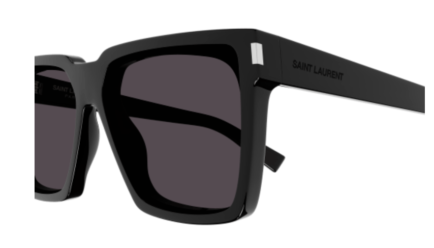 Saint Laurent SL 610/F 001 Black Soft Square Men's Sunglasses