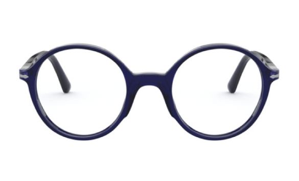 Persol 0PO 3249V 181 Opal Blue/Clear Round Men's Eyeglasses