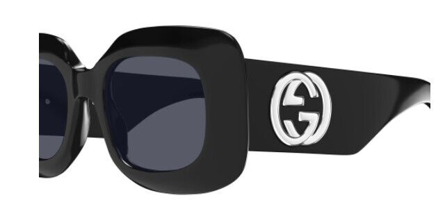 Gucci GG1695S 001 Black/Grey Oversize Rectangular Women's Sunglasses