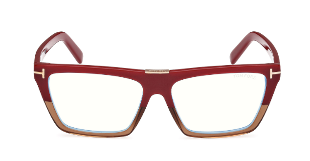 Tom Ford FT5912 083 Bordeaux/Gradient / Shiny Bordeaux Square Women's Eyeglasses