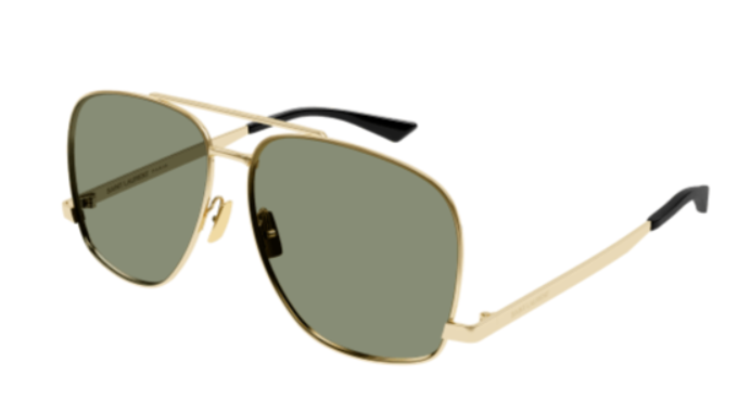 Saint Laurent SL 653 Leon 003 Gold/ Green Square Women's Sunglasses