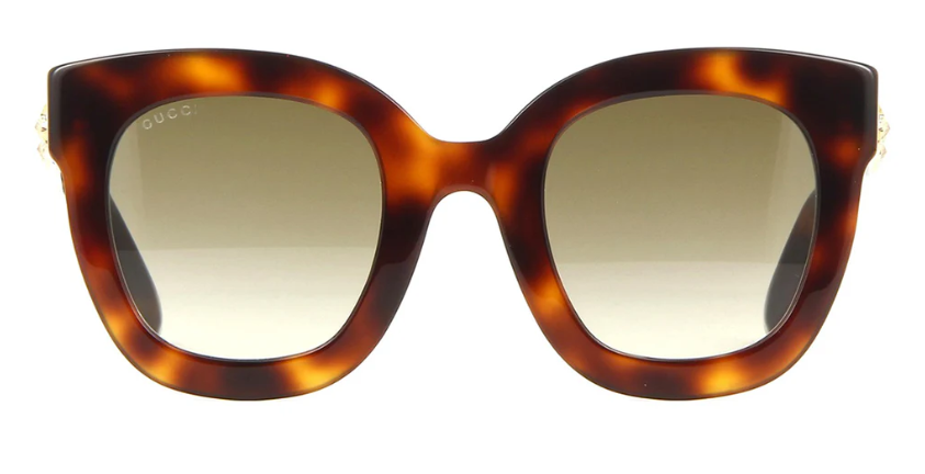 Gucci GG0208S 003 Havana/Brown Gradient Square Women's Sunglasses