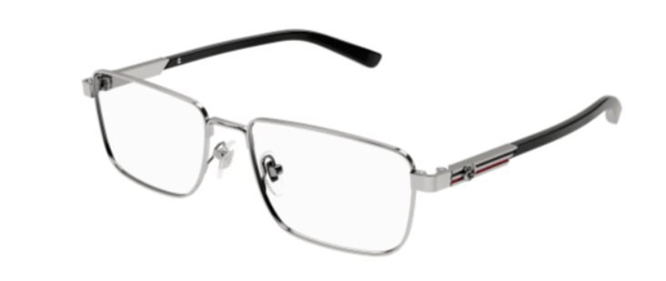 Gucci GG1291O 001 Gunmetal Rectangular Men's  Eyeglasses