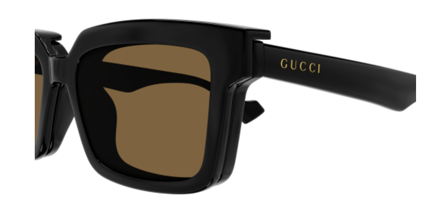 Gucci GG1543S 004 Black/Transparent Square Men's Sunglasses