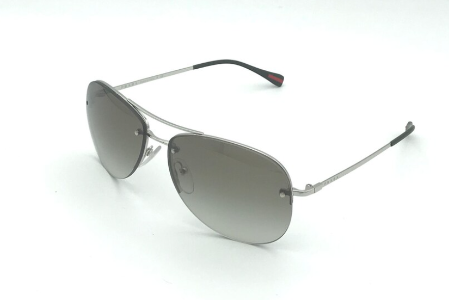 PRADA Sport SPS 50R 1BC-0A7 Silver / Grey Gradient Oval Men's Sunglasses