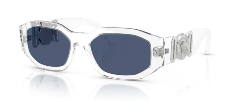 Versace 0VE4361 148/80 Crystal/Dark blue Square Men's Sunglasses