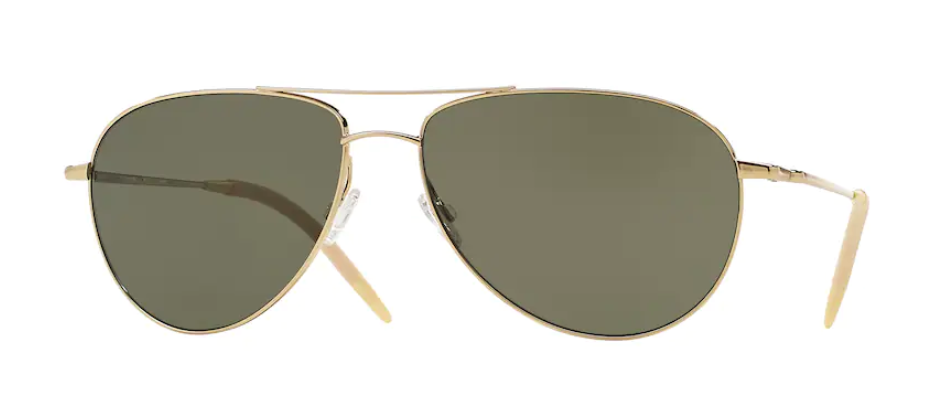 Oliver Peoples 0OV 1002S Benedict 5035P1 Gold/Green Polarized Sunglasses