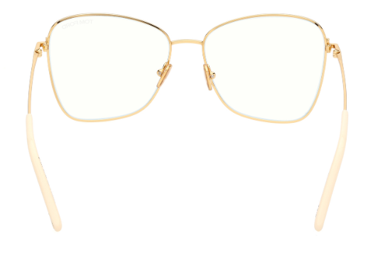 Tom Ford FT5906 025 Shiny Ivory / Shiny Deep Gold Butterfly Women's Eyeglasses