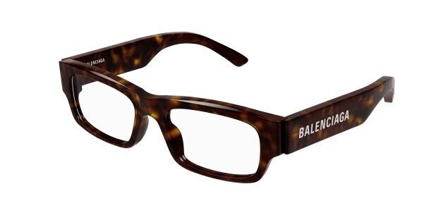 Balenciaga BB0265O 002 Havana Rectangular Men's Eyeglasses