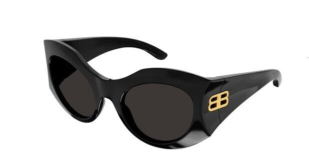 Balenciaga BB0256S 001 Black/Grey Cat-Eye Women's Sunglasses