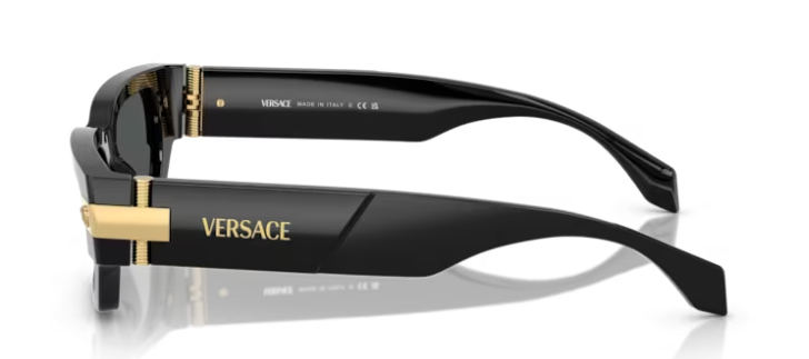 Versace 0VE4465 GB1/87 Black/Dark Grey Rectangular Men's Sunglasses