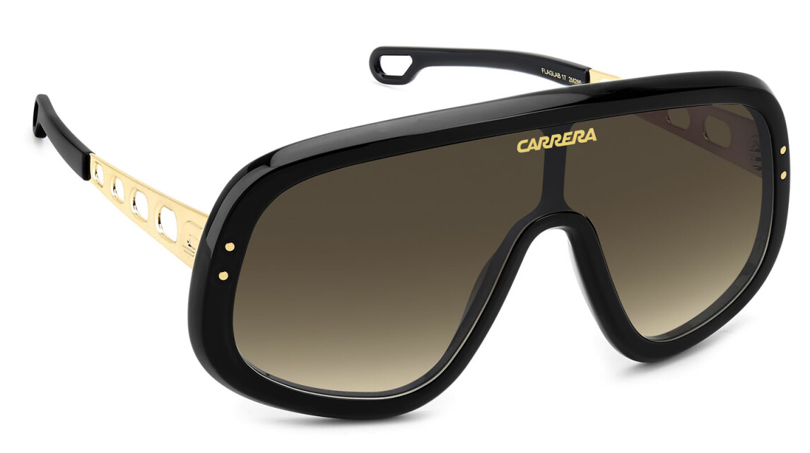 Carrera FLAGLAB 17 2M2 86 Black Gold/Black Brown Green Mask Men's Sunglasses