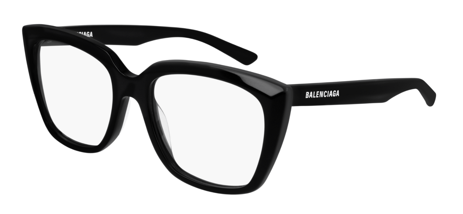 Balenciaga BB0062O 001 Black Cat- Eye Full-Rim Women's Eyeglasses