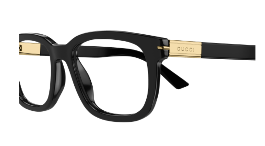 Gucci GG1776O 001 Black Square Men's Eyeglasses