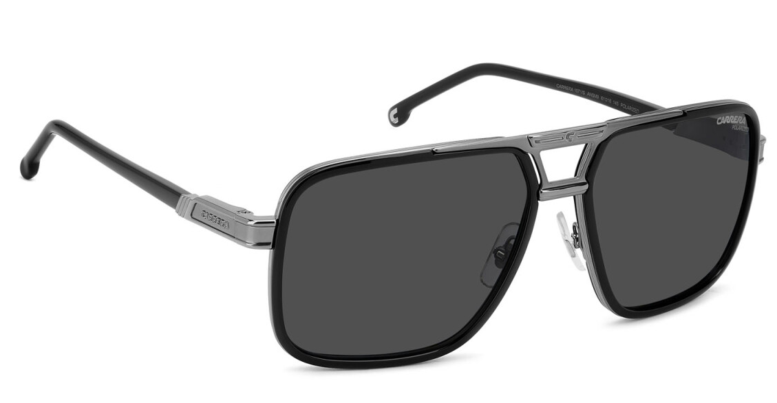 Carrera 1070/S ANS M9Black Ruthenium/Grey Polarized Rectangular Men's Sunglasses