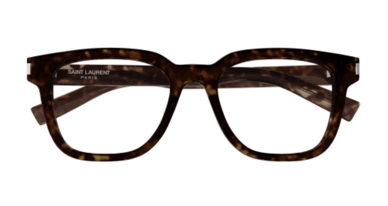 Saint Laurent SL 711 OPT 002 Havana/Crystal Soft Rectangle Men's Eyeglasses