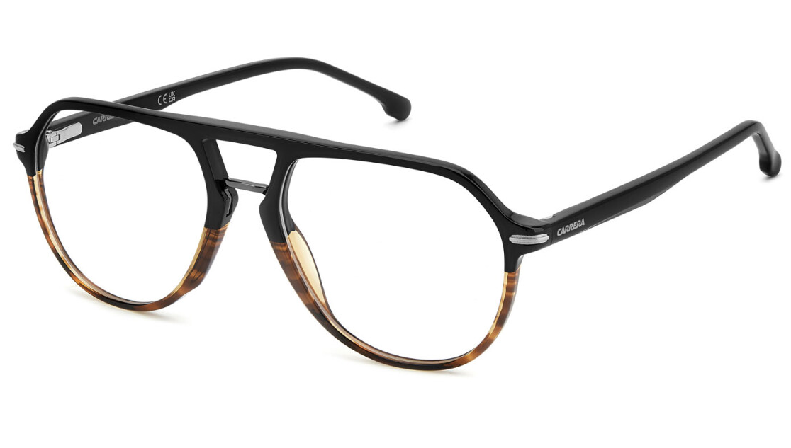 Carrera 345 37N Black Horn Soft Square Men's Eyeglasses