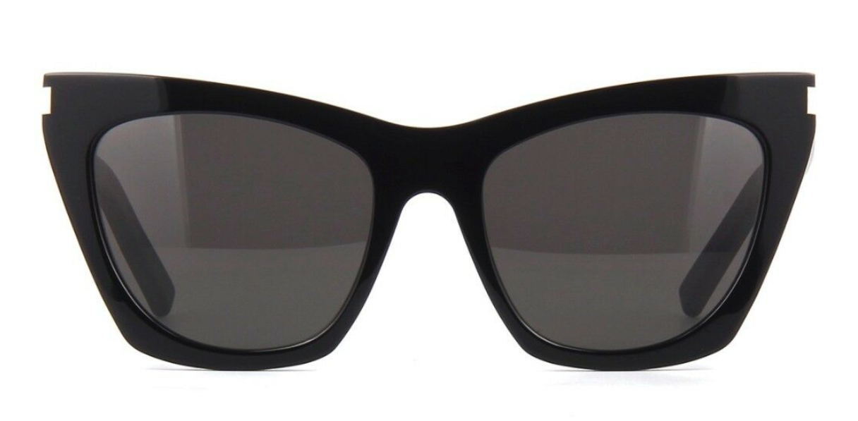 Saint Laurent KATE SL 214 001 Black Dark Grey Lens Cat Eye Women Sunglasses