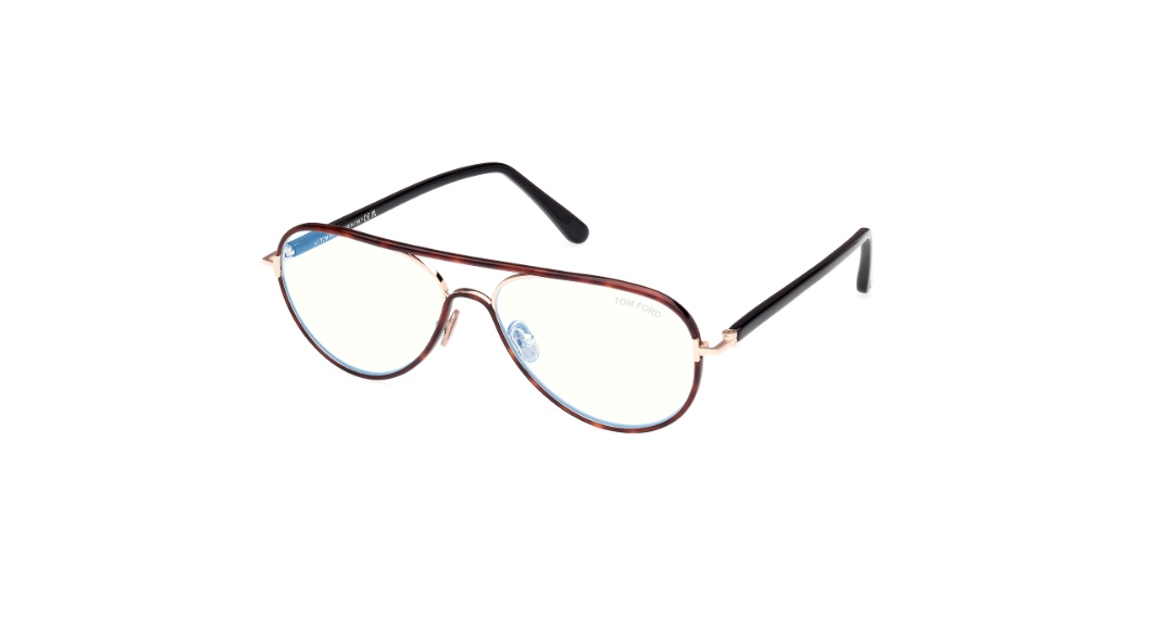 Tom Ford FT5897 053 Red Havana Oval Men's Eyeglasses