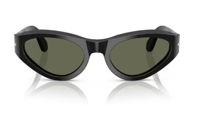 Persol 0PO0052S 95/58 Black/Green Polarized Cat Eye Women Sunglasses