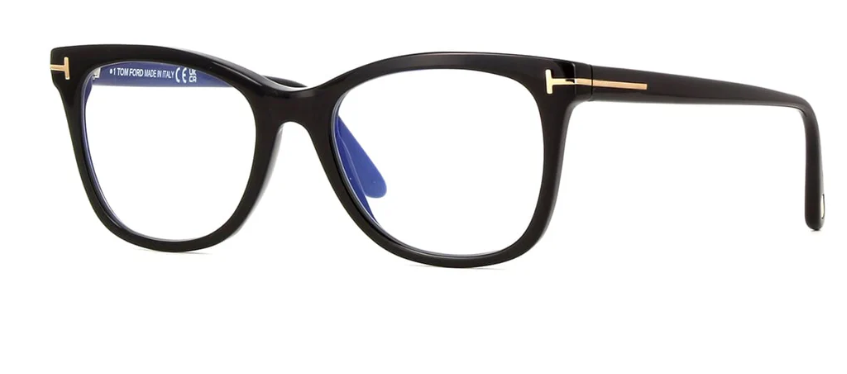 Tom Ford FT5986-B 001 Shiny Black/Shiny Black Square Women's Eyeglasses