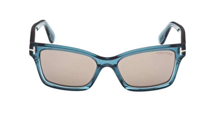 Tom Ford Mikel FT1085 90L Shiny Turquoise/Roviex Square Women's Sunglasses