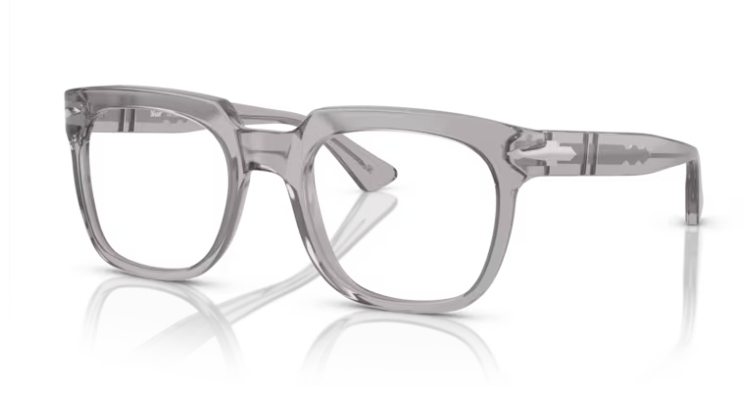 Persol 0PO3325V 309 Transparent grey Rectangular Men's 52mm Eyeglasses