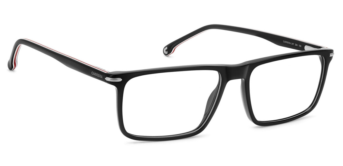 Carrera 347 284 Black Ruthenium Rectangular Men's Eyeglasses