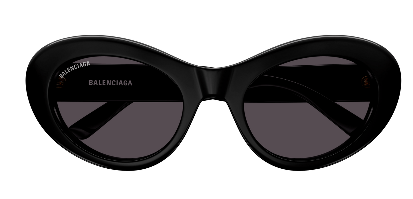 Balenciaga BB0294SK-001 Black/Grey Oval Women's Sunglasses